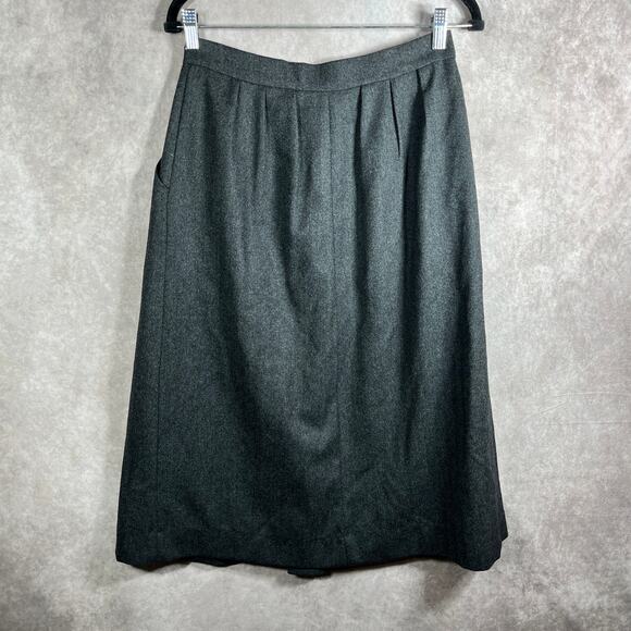 VTG Pierre Cardin‎ Blazer Skirt Set Womens 11/12 Gray Wool Herringbone Career - Picture 11 of 15